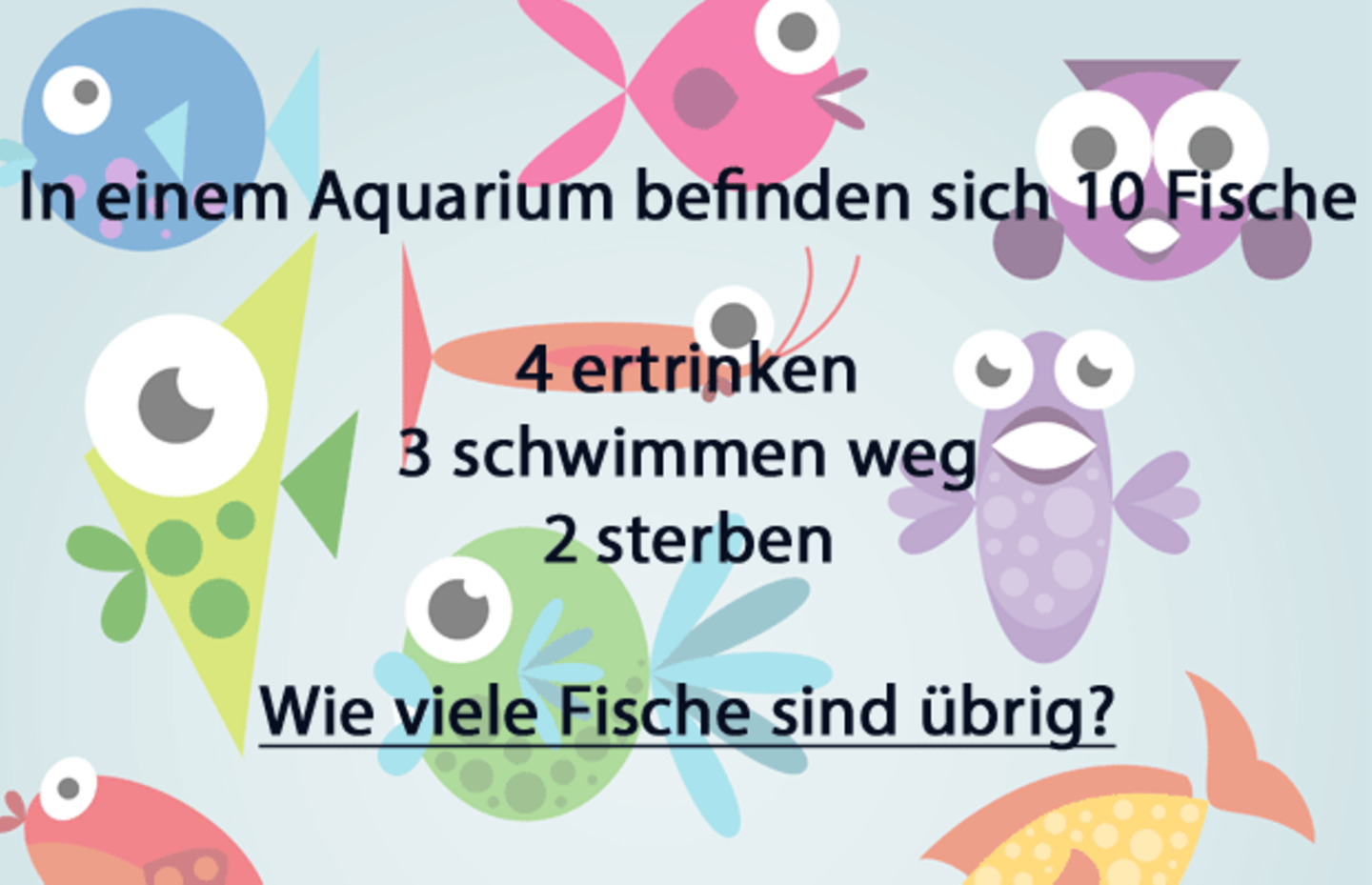 Die meisten Menschen können dieses Fisch-Rätsel nicht lösen - schaffst du es?