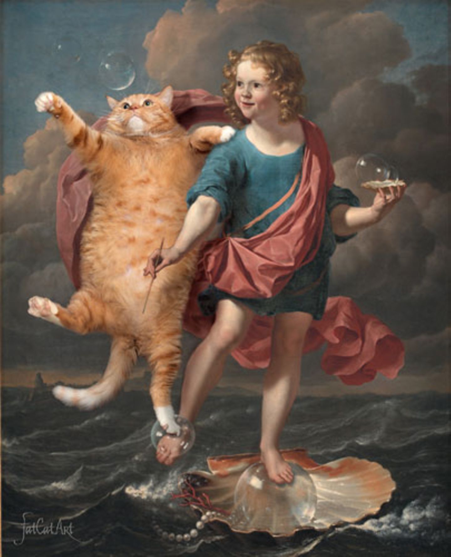 Ach, und überhaupt: So viele Seifenblasen in ein Gemälde zu tun, und keine einzige Katze danebenzumalen war total egoistisch.