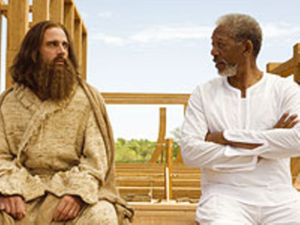 Evan Baxter (Steve Carell) diskutiert mit Gott (Morgan Freeman) das Arche-Projekt