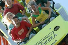 Die Riesenachterbahn "Expedition GeForce" ist eins der Highlichts des Holiday Parks Die Riesenachterbahn "Expedition GeForce" ist eins der Highlichts des Holiday Parks