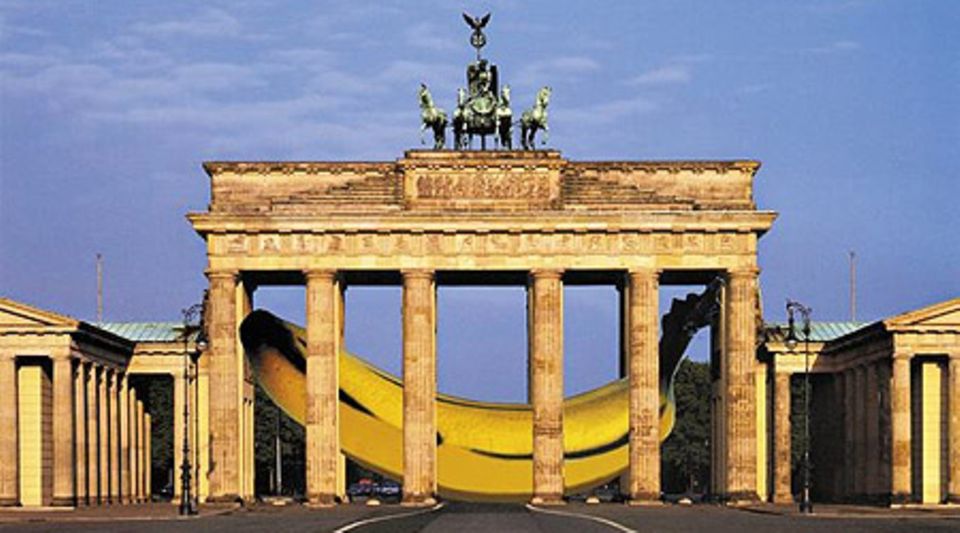Thomas Baumgärtel: "Banane im Brandenburger Tor", Projekt für Berlin, Collage Thomas Baumgärtel: "Banane im Brandenburger Tor", Projekt für Berlin, Collage