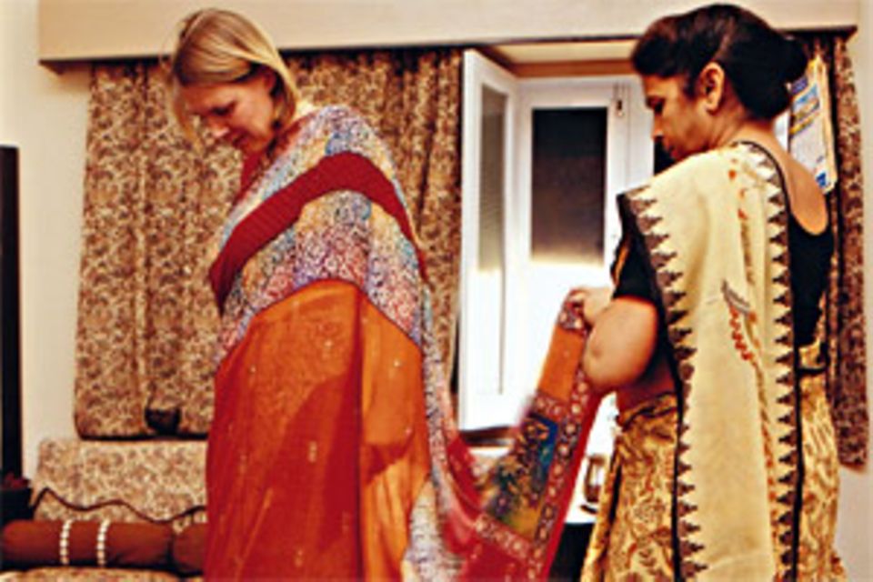 Ein Sari für das Hochzeitsfest