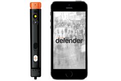 Das Pfefferspray, das den Angreifer fotografiert Das Pfefferspray, das den Angreifer fotografiert
