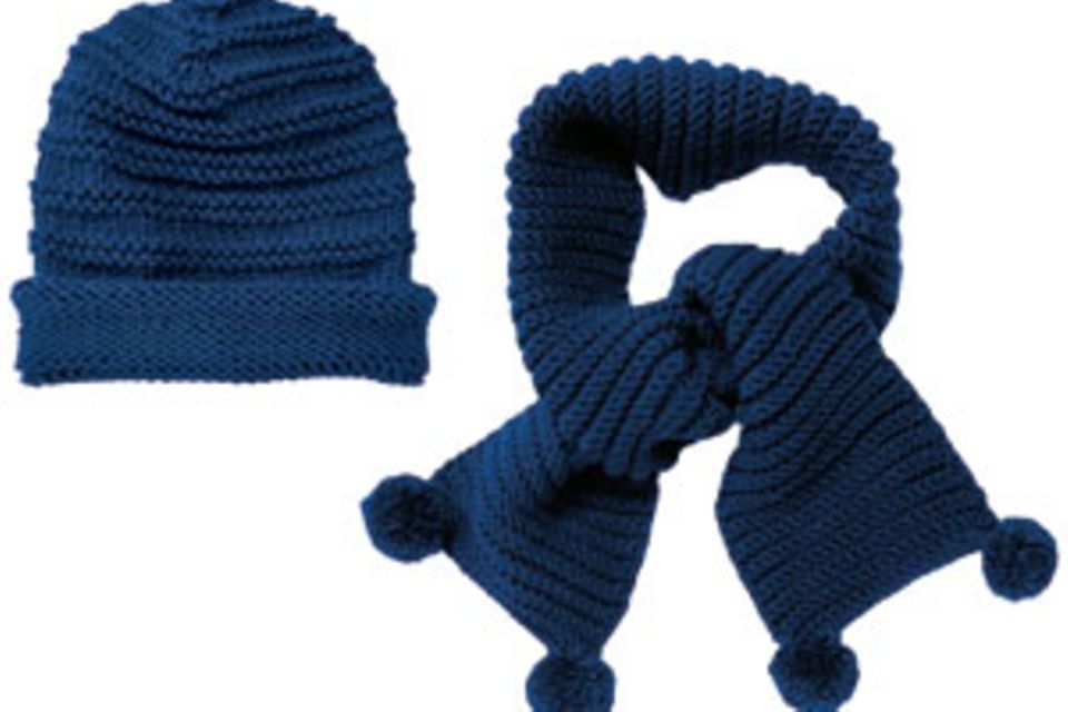 Mütze und Schal mit Rippenmuster stricken