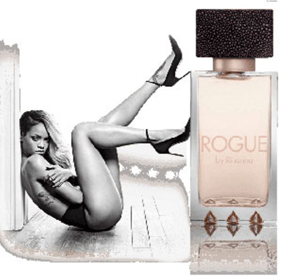 Das Motiv des Werbeplakats für Rihannas Parfum "Rogue"
