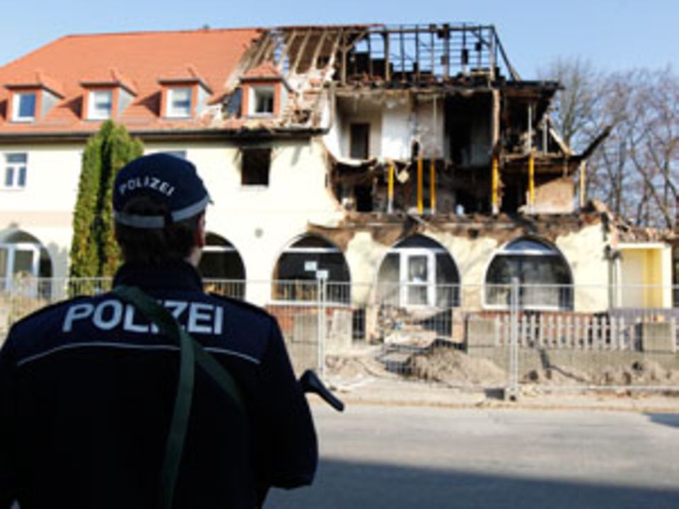 Die Überreste des Hauses in Zwickau, in der die drei Mitglieder der Terrorzelle gelebt haben