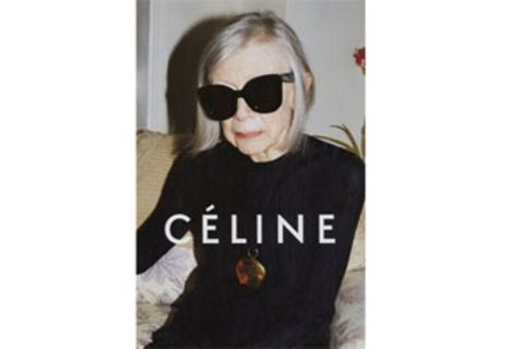 Joan Didion modelt für Céline