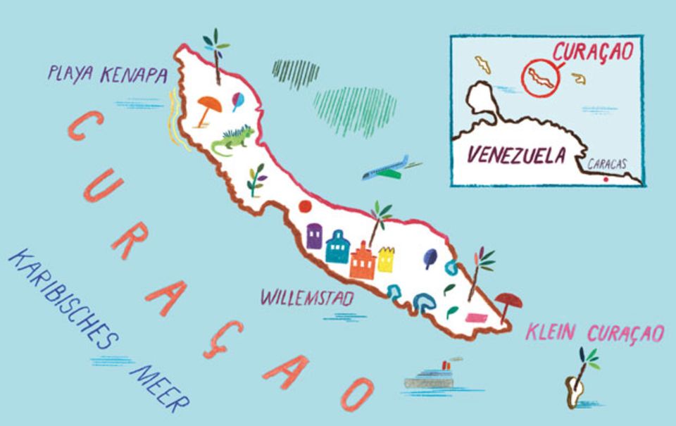 Die Karte von Curaçao