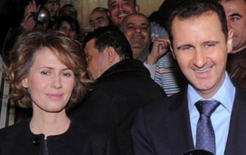 Asma al-Assad mit ihrem Mann, dem syrischen Präsidenten Baschar al-Assad