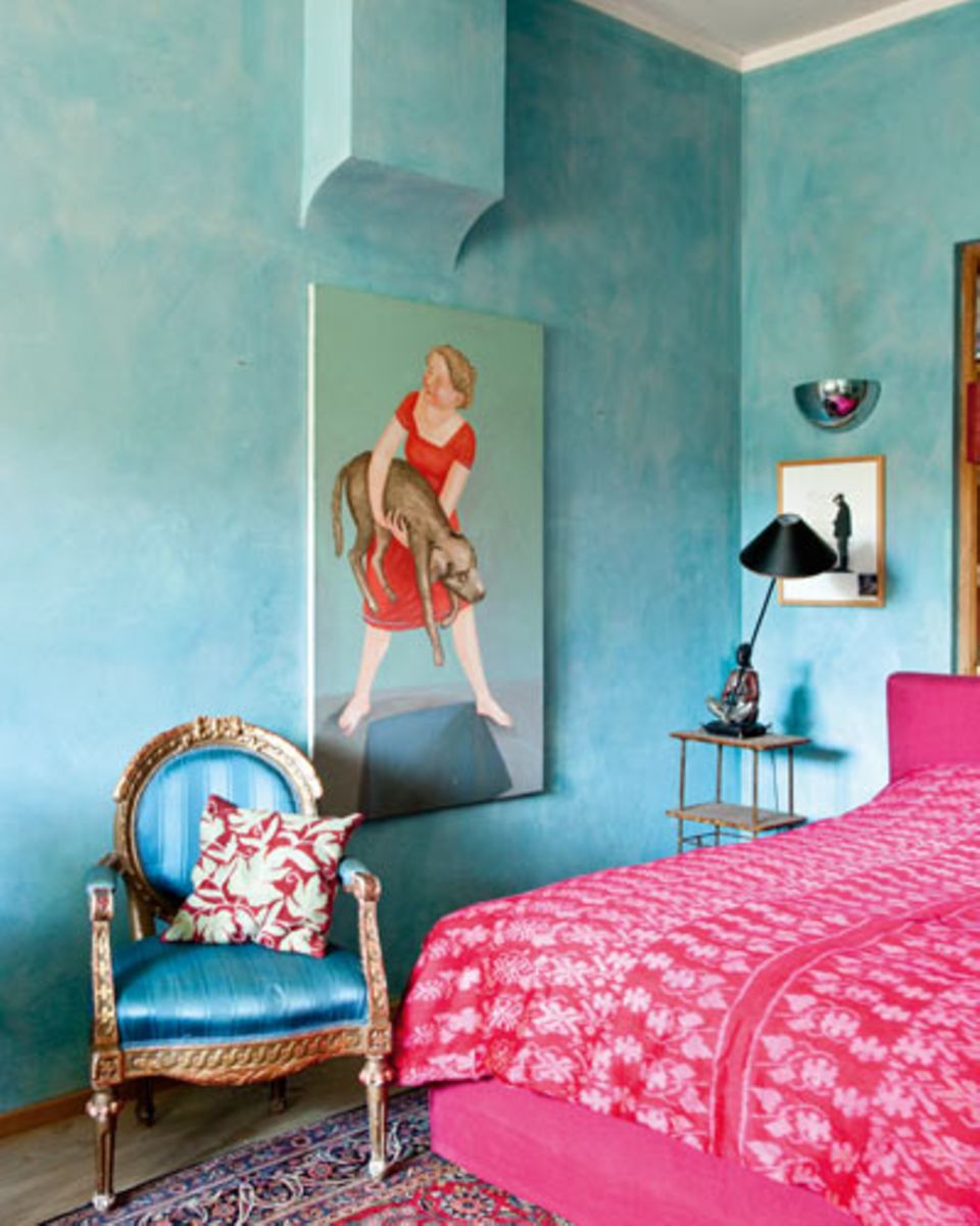 Zufluchtsort: Das türkisfarbene Schlafzimmer von Manuela von Perfall