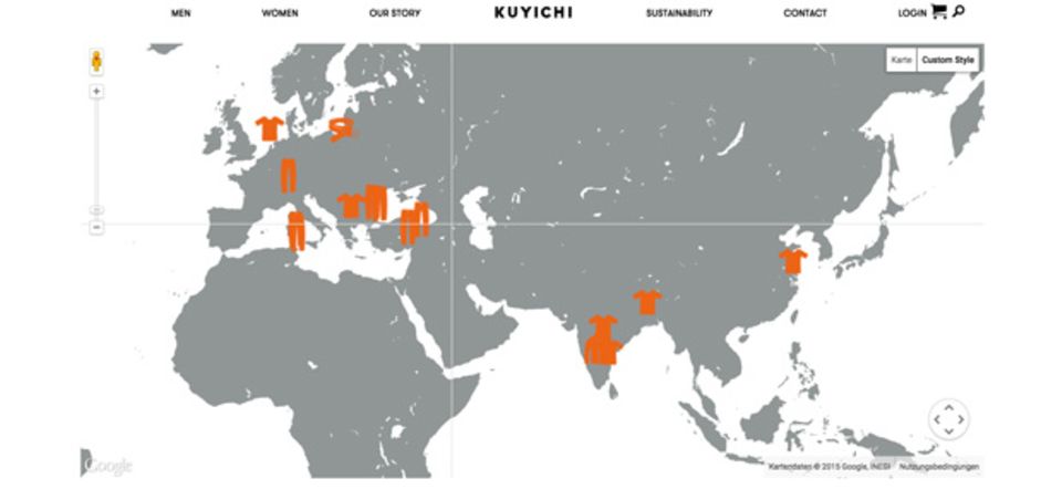 Screenshot der interaktiven Weltkarte