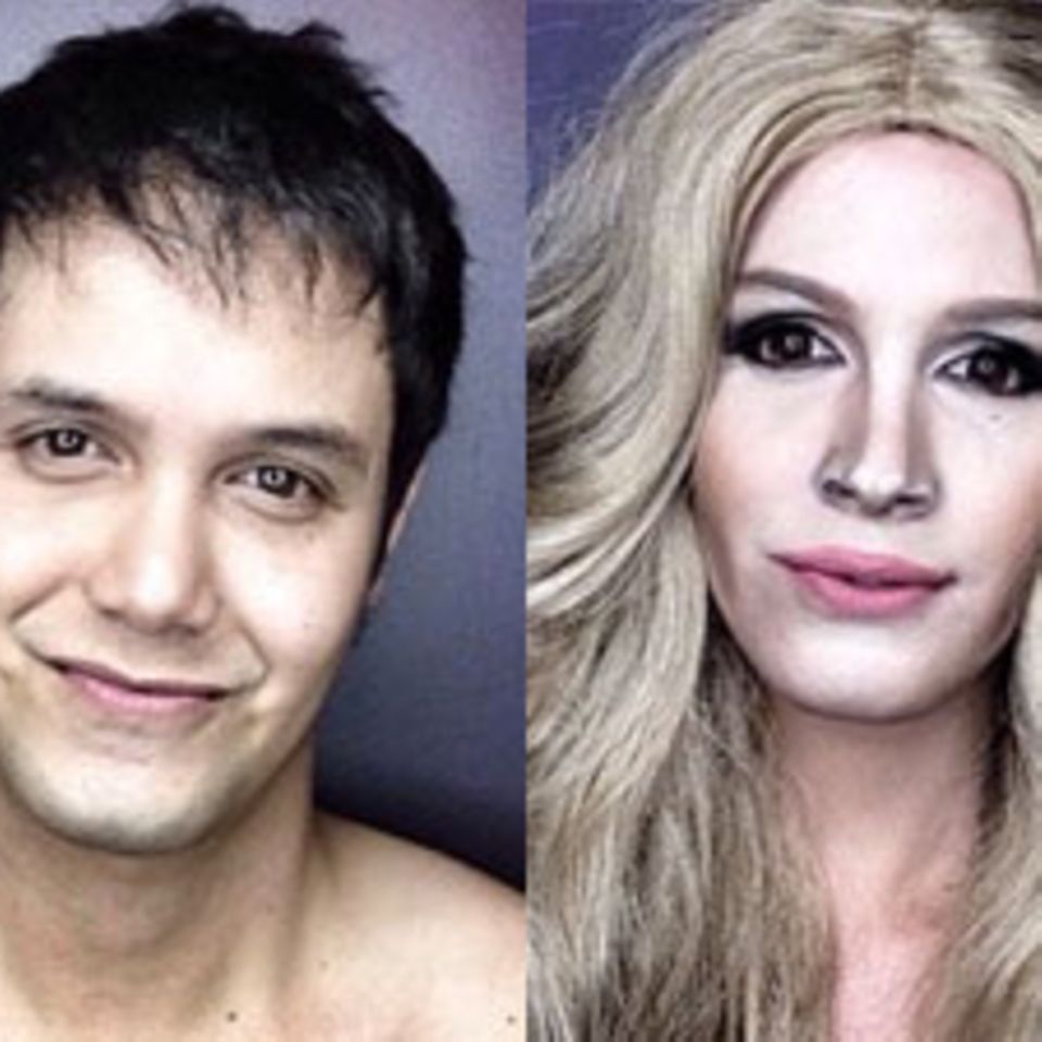 Dieser Mann verwandelt sich mit Make-up in Promis