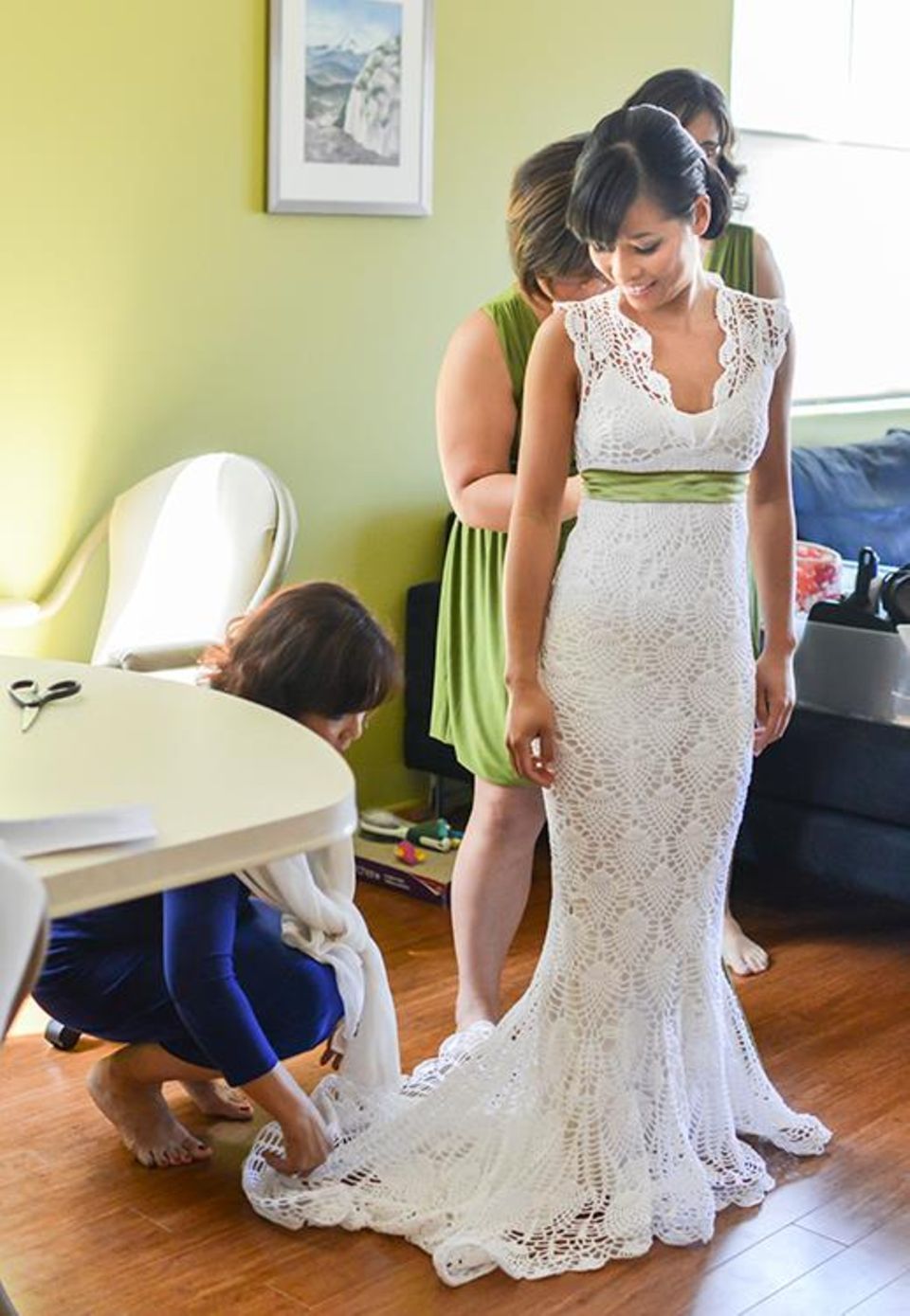 Hochzeitskleid häkeln: Diese Braut macht es vor