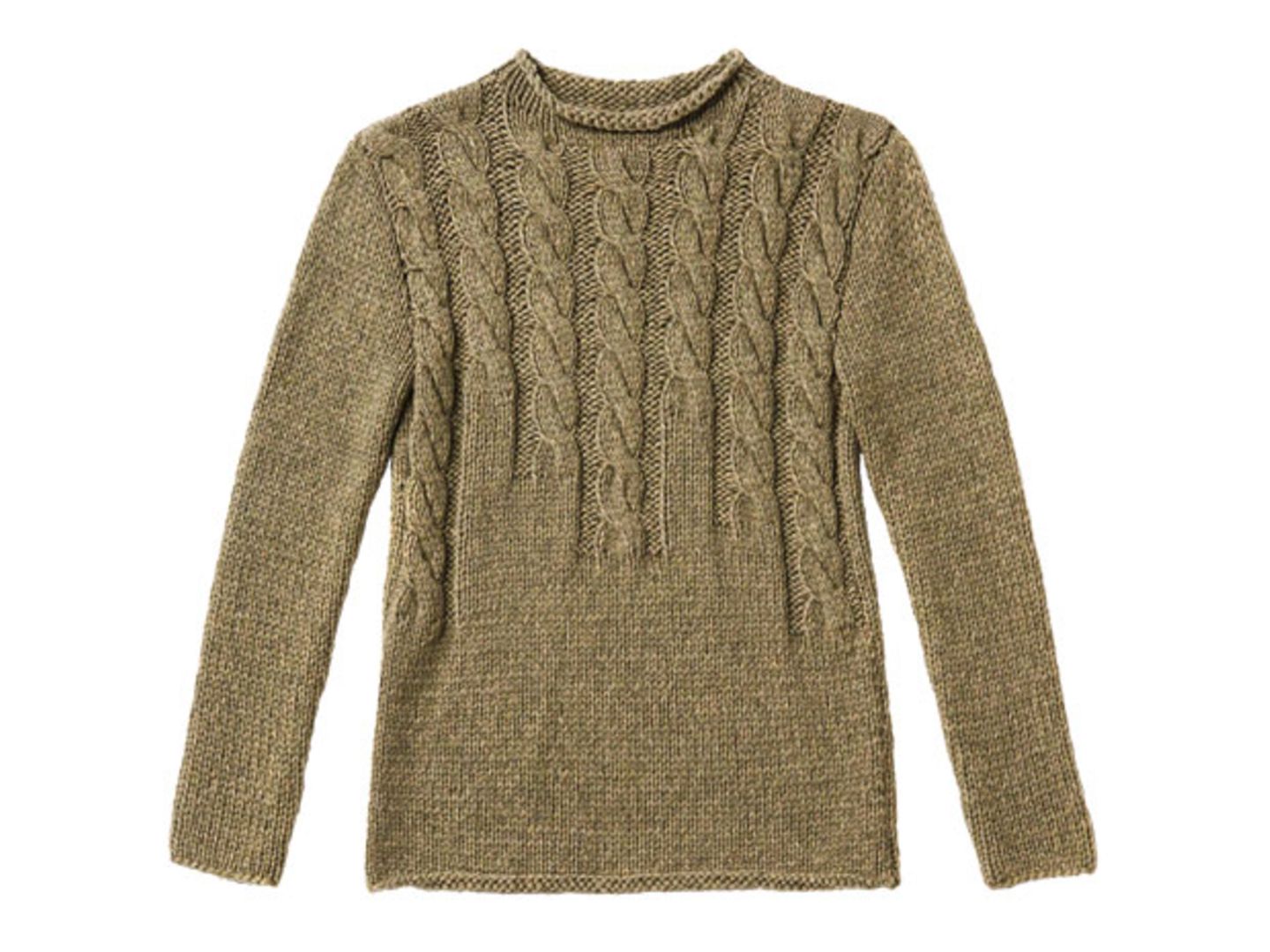 Strickmuster Braunen Pullover Mit Zopfmuster Stricken Brigitte De