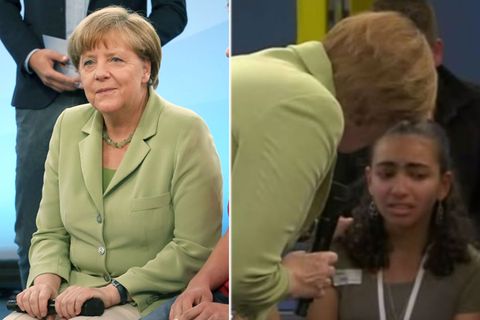 Abschiebung statt Zukunft: Merkel versucht, weinendes Mädchen zu trösten