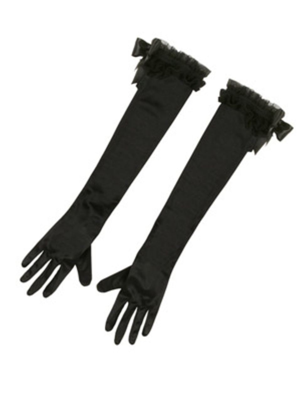 Sexy Satin-Handschuhe mit Rüschen von Hallhuber, um 15 Euro. Über www.hunkemoller.de