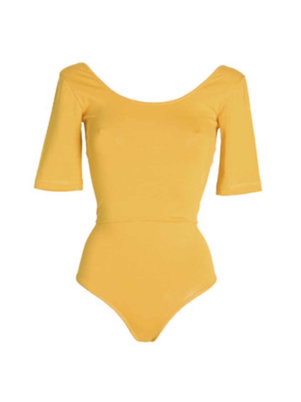 Body mit leicht ausgestelltem halbem Arm in frischem Gelb aus der Organic Cotton-Linie von H&M, um 25 Euro.