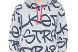 Hooded-Sweatshirt mit Kapuze, logogeprägten Metallösen und verwaschenem All-Over Print im Tag-Stil; 79,99 Euro; von Red Rabbit über www.frontlineshop.com