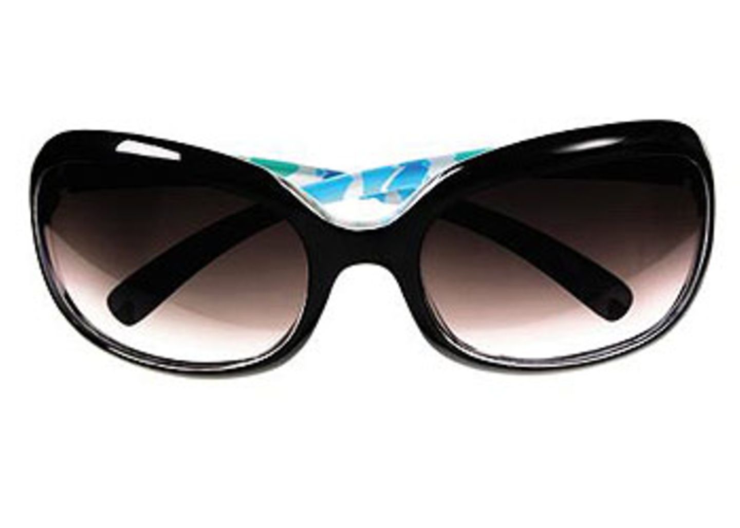 Brille mit schwarz-bunter Kunststofffassung und braunen Gläsern; 19,90 Euro; von H&M