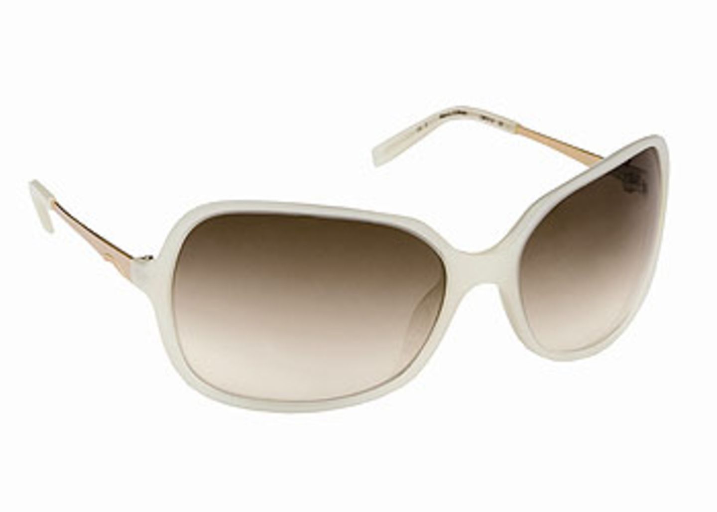 Weiße Pilotenbrille und grauen Gläsern; 89 Euro; von Marc O'Polo