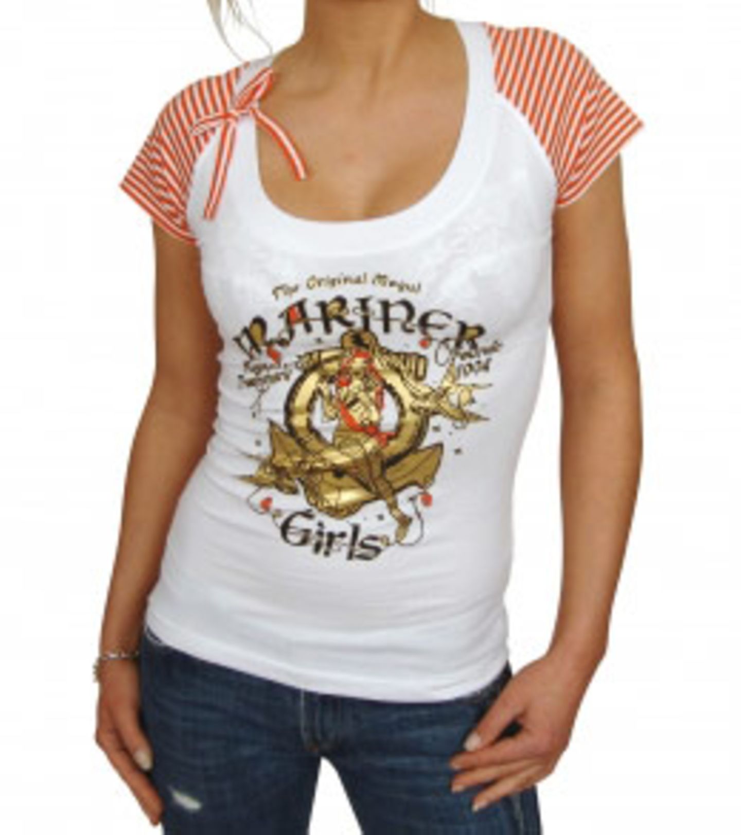 Leinen los für dieses rot-gestreifte Shirt von Mogul im Marine-Stil mit Golddruck. Um sich den Sommer zurückzuholen, einfach reinschlüpfen und Ahoi!    Preis: 29,95 Euro zzgl. Versandkosten Zu bestellen bei: www.abnorm-shop.de