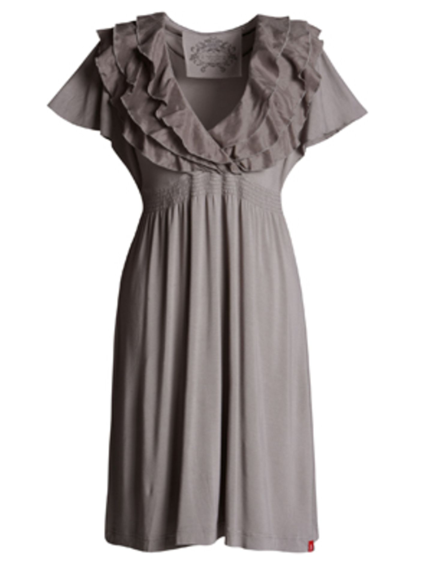 Empire-Kleid mit breitem Rüschenkragen von edc by Esprit, um 80 Euro.