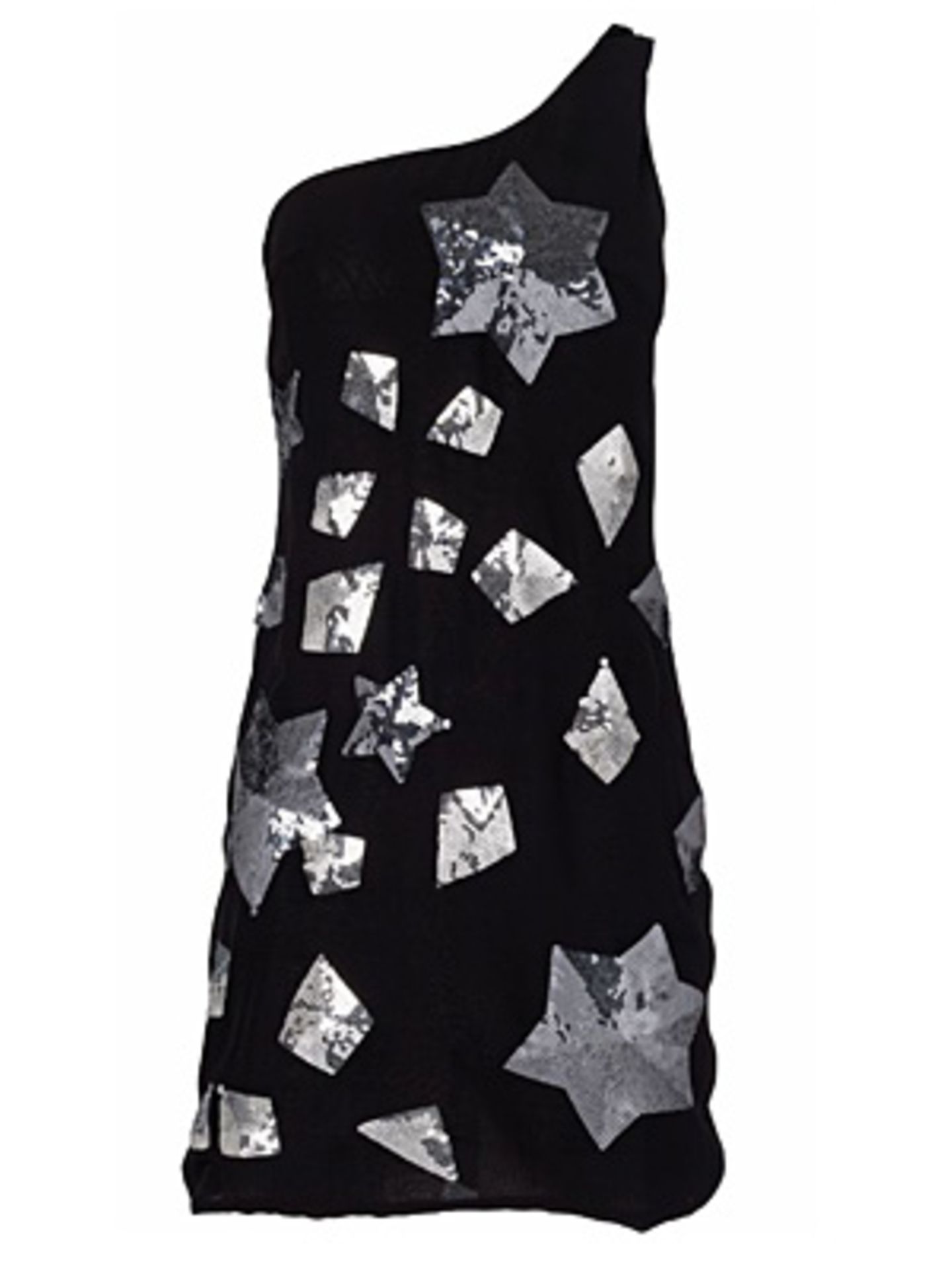 Asymmetrisches Kleid mit funkelnden Sternen von Lipsy, um 100 Euro