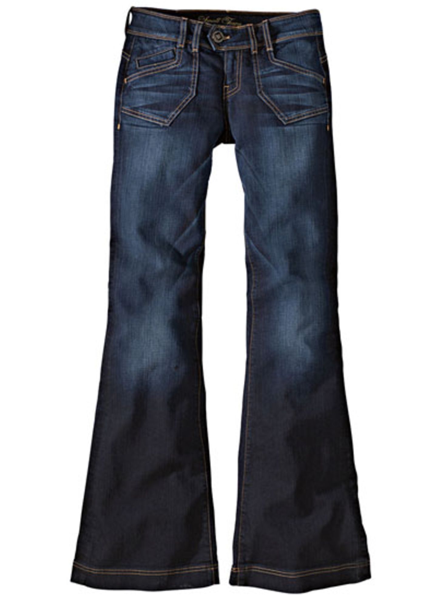 Jeans mit ausgestelltem Bein von Small Town über Conley's, um 210 Euro.