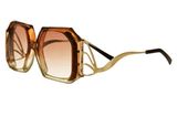 Oversize-Sonnenbrille im Retro-Look mit verspielten goldenen Bügeln von H&M, ca. 7,90 Euro.