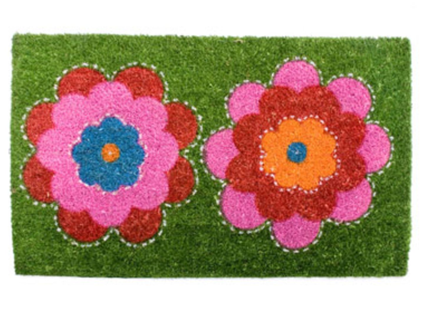 Flower Fußmatte aus Kokosfaser im Retro-Look. Mit Gummibelag, 24,95 Euro zzgl. Versandkosten, zu bestellen unter >> www.desaster.com.