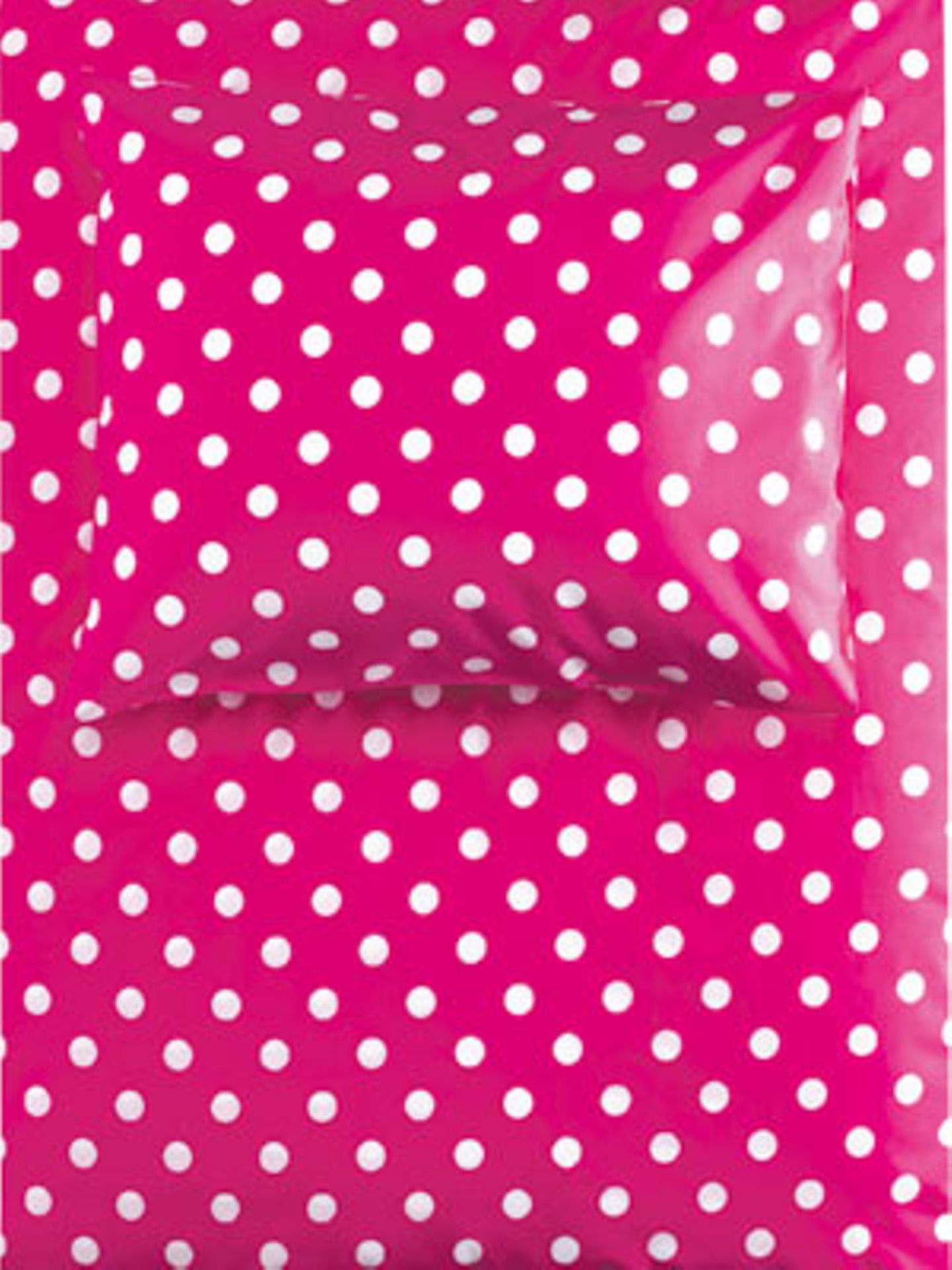 H&M Home    Pink-weiß gepunktete Bettwäsche für süße Träume aus der Herbstkollektion 2009 von H&M Home. Bettbezug: 135x200 cm, Kissen: 80x80 cm, aus 100% Baumwolle, um 10 Euro. Erhältlich ab August. Über www.hm.com