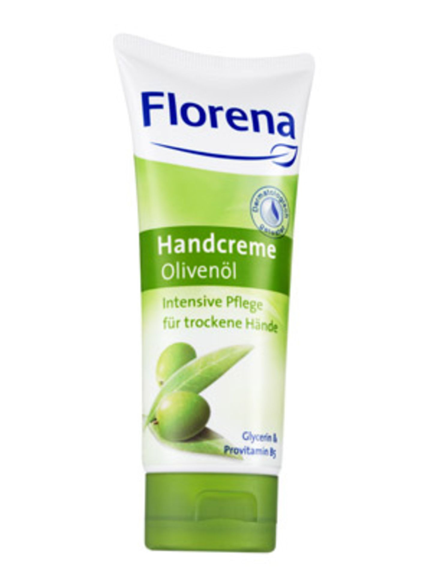 Speziell für trockene Hände: intensiv pflegende Handcreme mit Olivenöl von Florena, um 1,60 Euro.