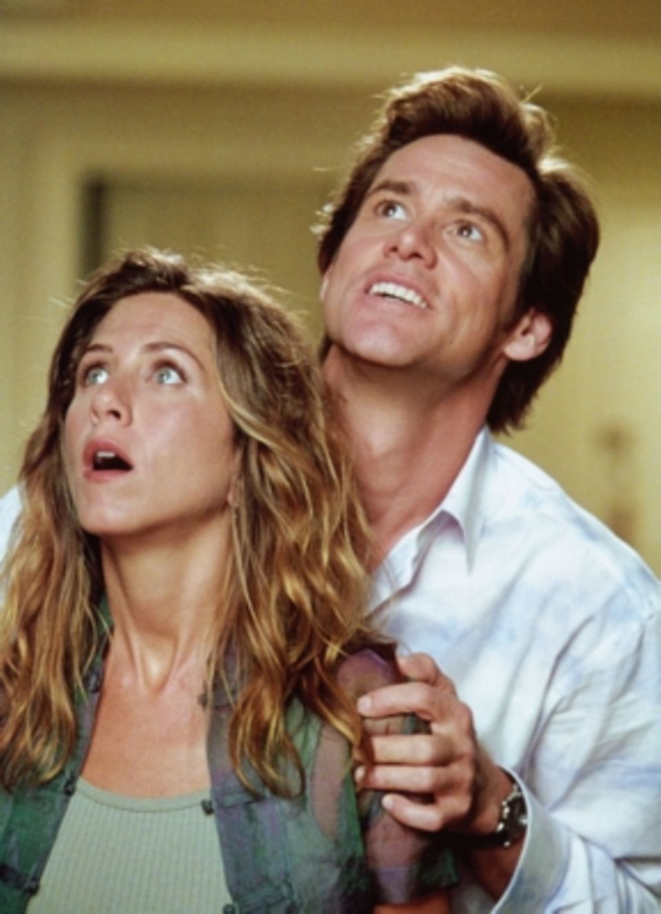 TV-Tipp: "Bruce Allmächtig" Bruce (Jim Carrey) demonstriert Grace (Jennifer Aniston) seine göttlichen Fähigkeiten.