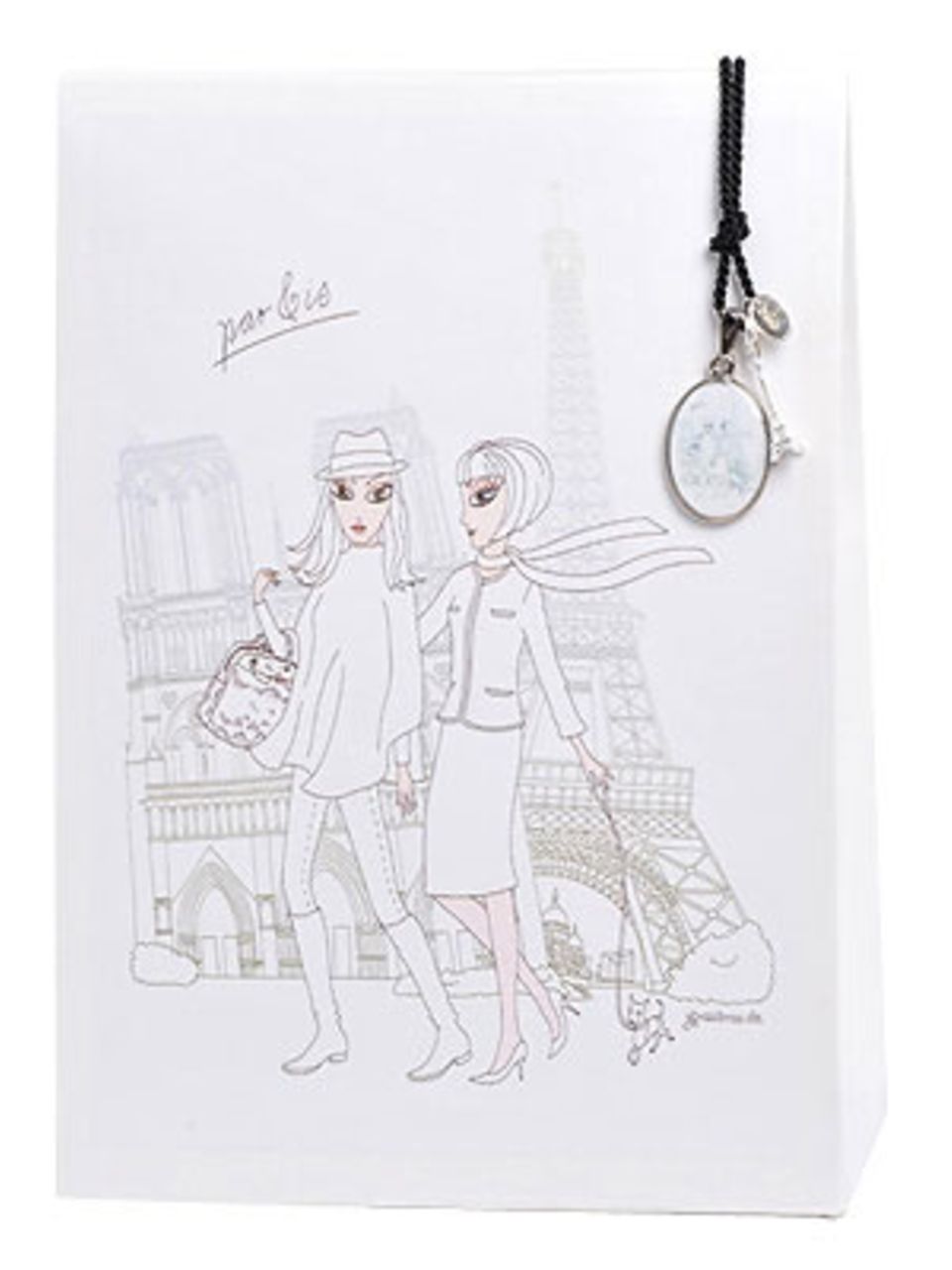 Die "Wundertüte Paris" enthält eine lange Kette mit liebevoll gestalteten kleinen Charms - passend zum Thema, versteht sich! Von brasi&brasi, um 50 Euro. Über www.brasibrasi.com.