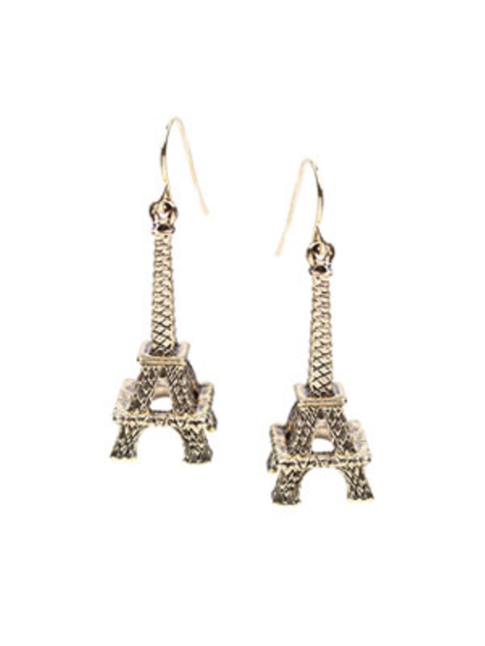 Nicht nur beim nächsten Paris-Urlaub ein absolutes Must-Have: Ohrhänger in Eiffelturm-Form von www.asos.com, um 5 Euro.