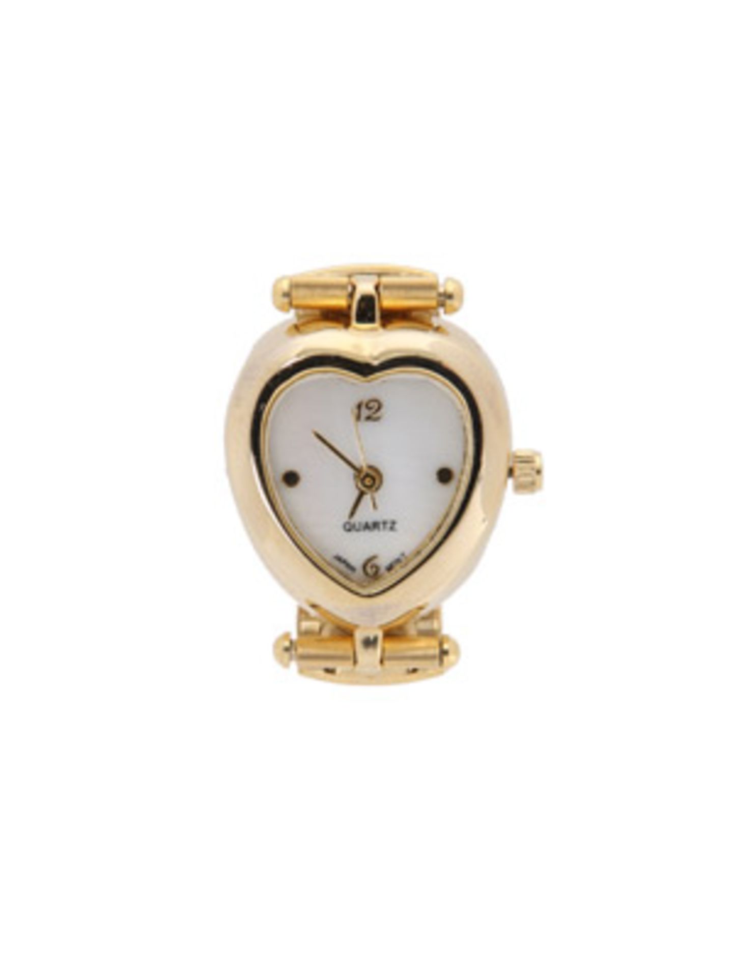 Goldene Uhr mit herzförmig eingefasstem Ziffernblatt von Urban Outfitters, um 25 Euro.