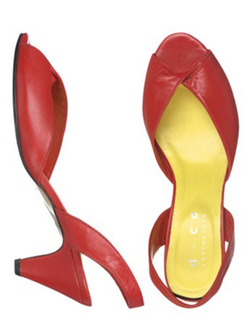 Rote Sandalette mit halbhohem Absatz von Dico, um 124,99 Euro. Über www.frontlineshop.com