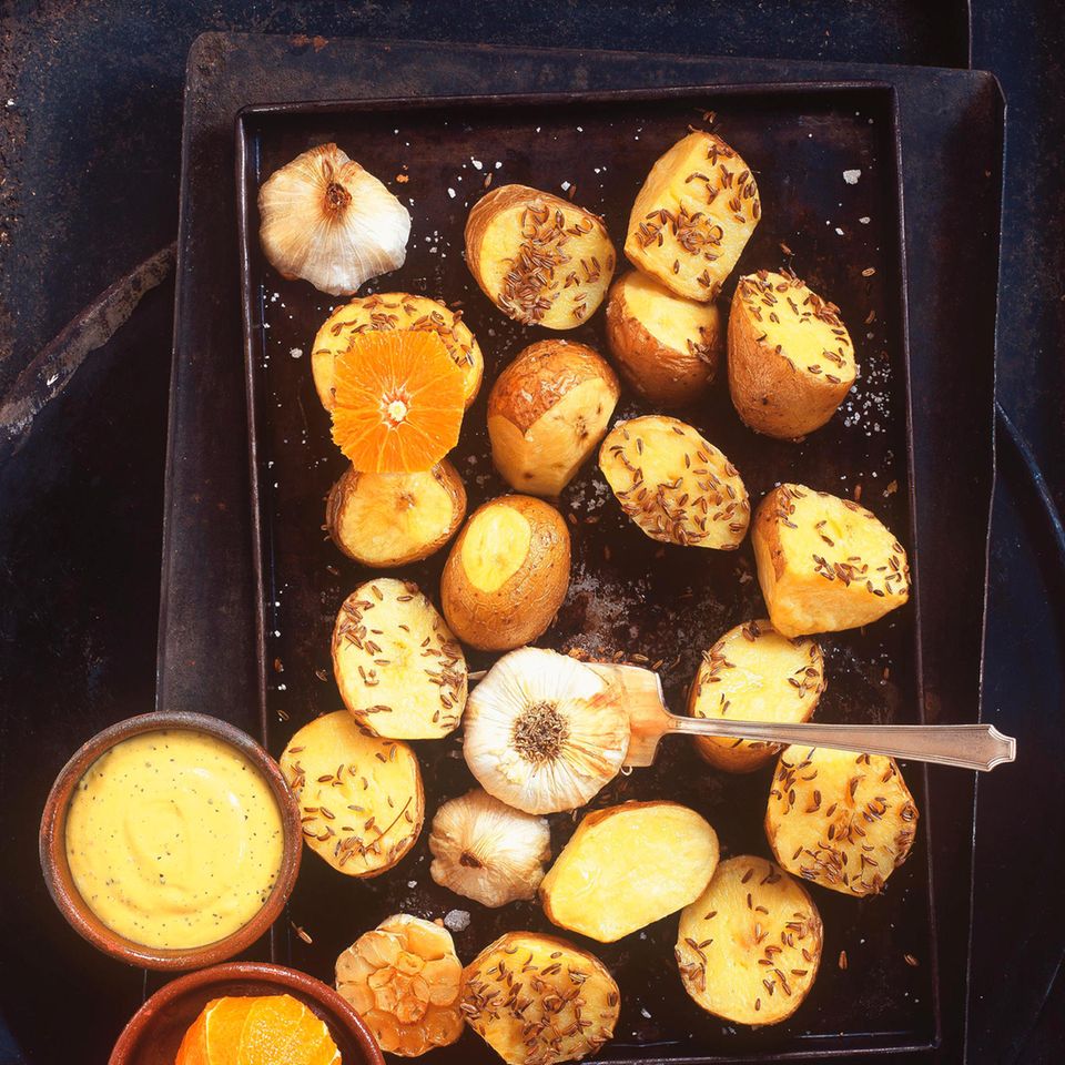 Blechkartoffeln mit Orangen