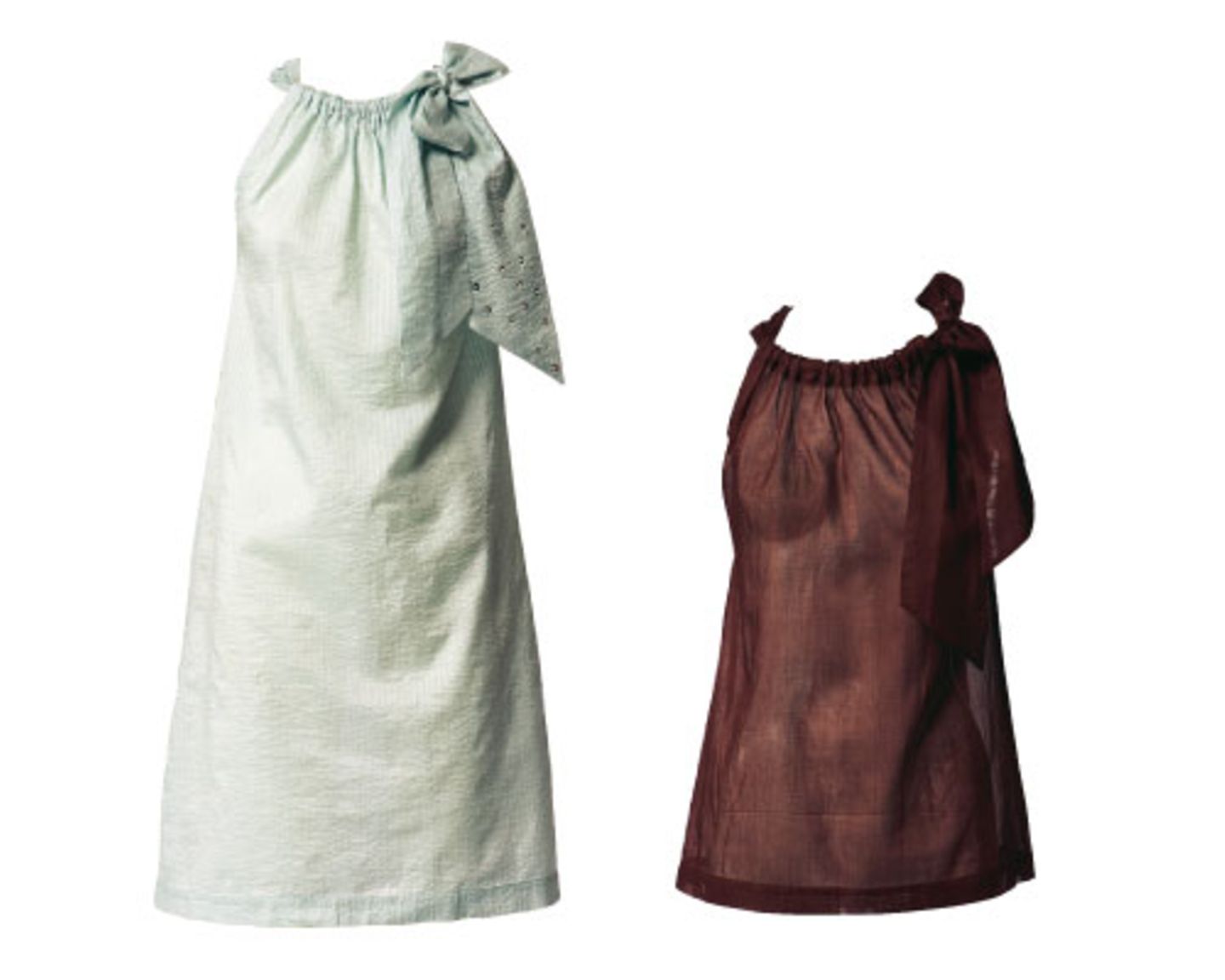 Kleid und Bluse mit Dekoschleife