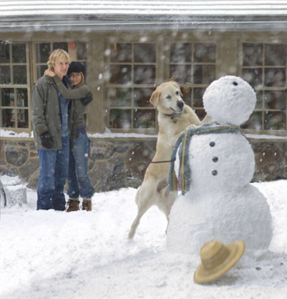 Haustiere: Jennifer Aniston und Owen Wilson mit Labrador
