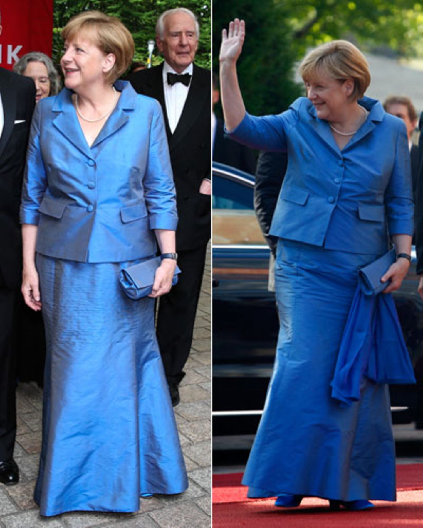 Angela Merkel und das blaue Kleid
