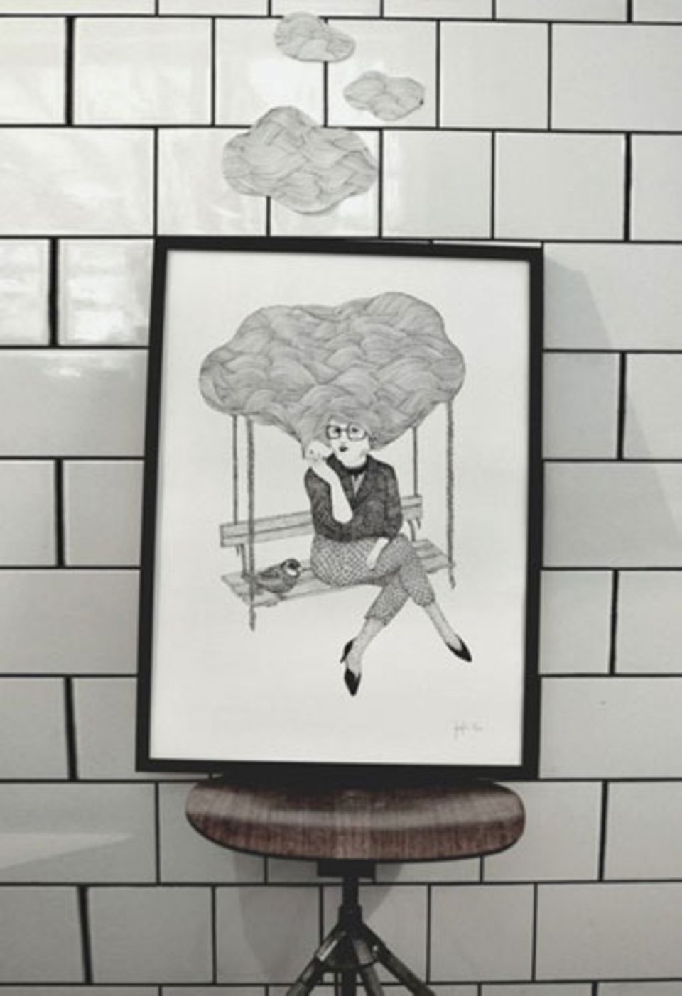 Viele der Poster im Shop von Wonderwall sind Drucke von Zeichnungen oder Illustrationen skandinavischer Illustratoren. So auch "Smokey Mind" von Jennie Ekström, circa 93 Euro.