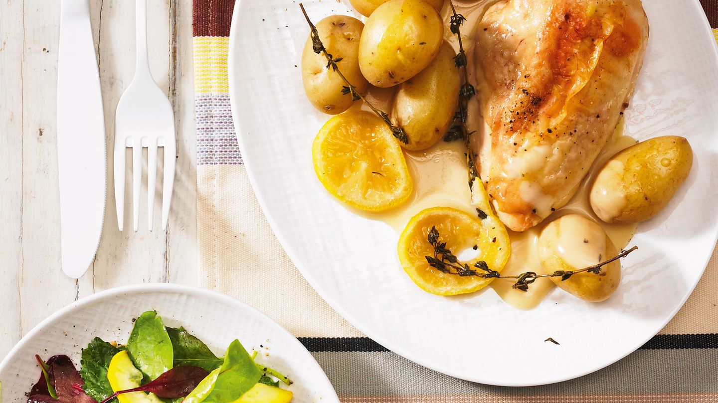 Zitronenhähnchen vom Blech | BRIGITTE.de