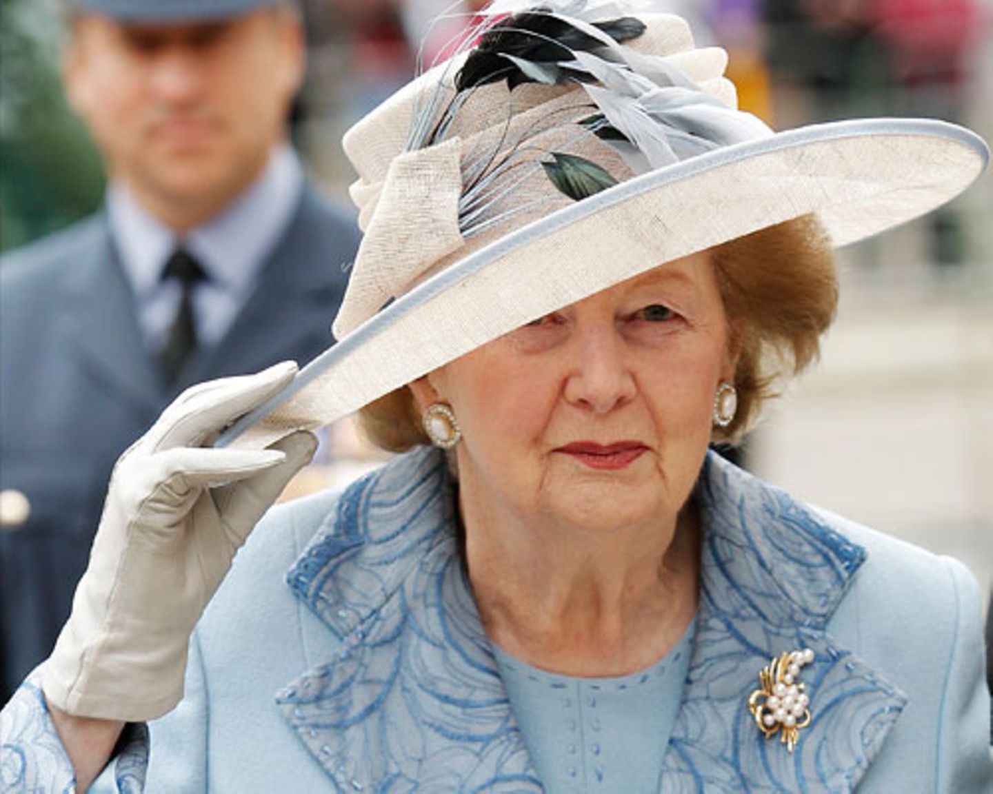 Margaret Thatcher mit Hut