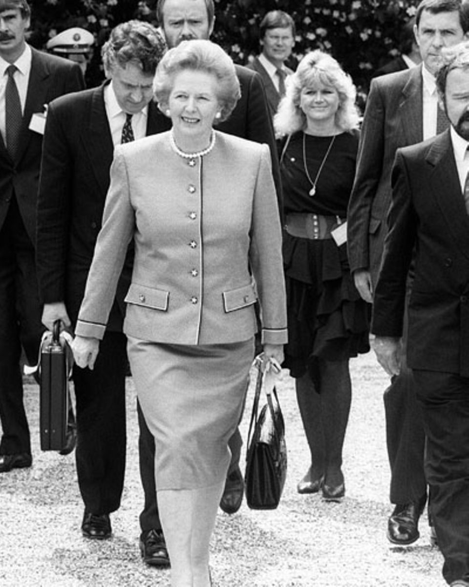 Margaret Thatcher bei einem EG-Gipfel