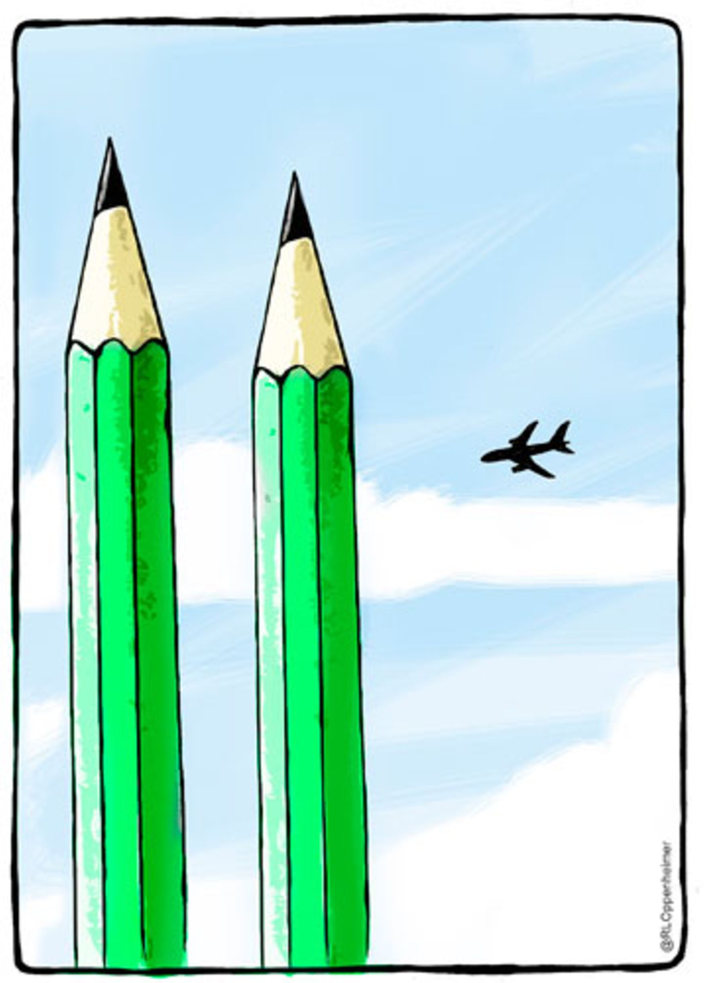 Bei Ruben L. Oppenheimer weckt der Anschlag auf die Redakteure von "Charlie Hebdo" Erinnerungen an den 11. September.