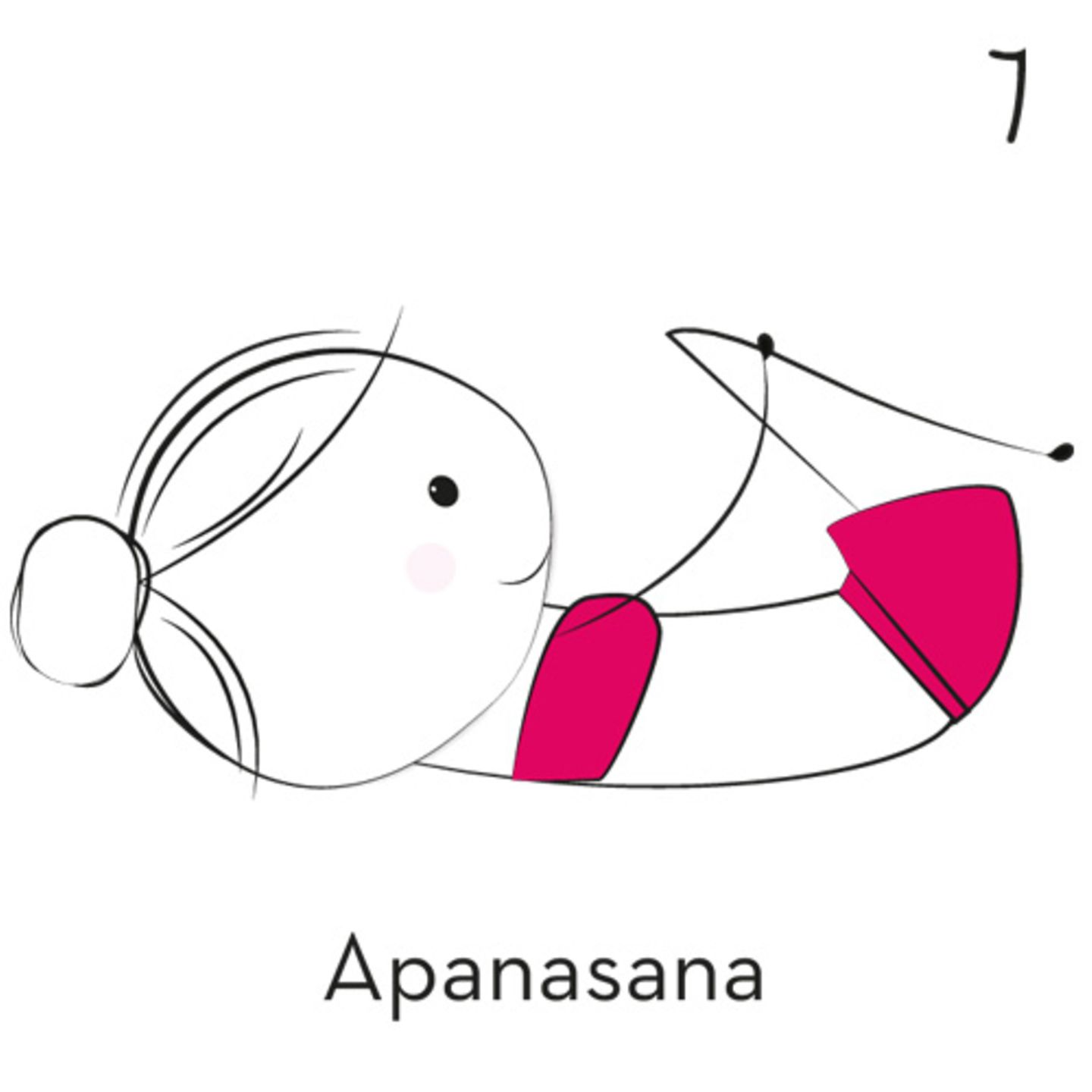 7) Apanasana (Knie zum Brustkorb, liegend)