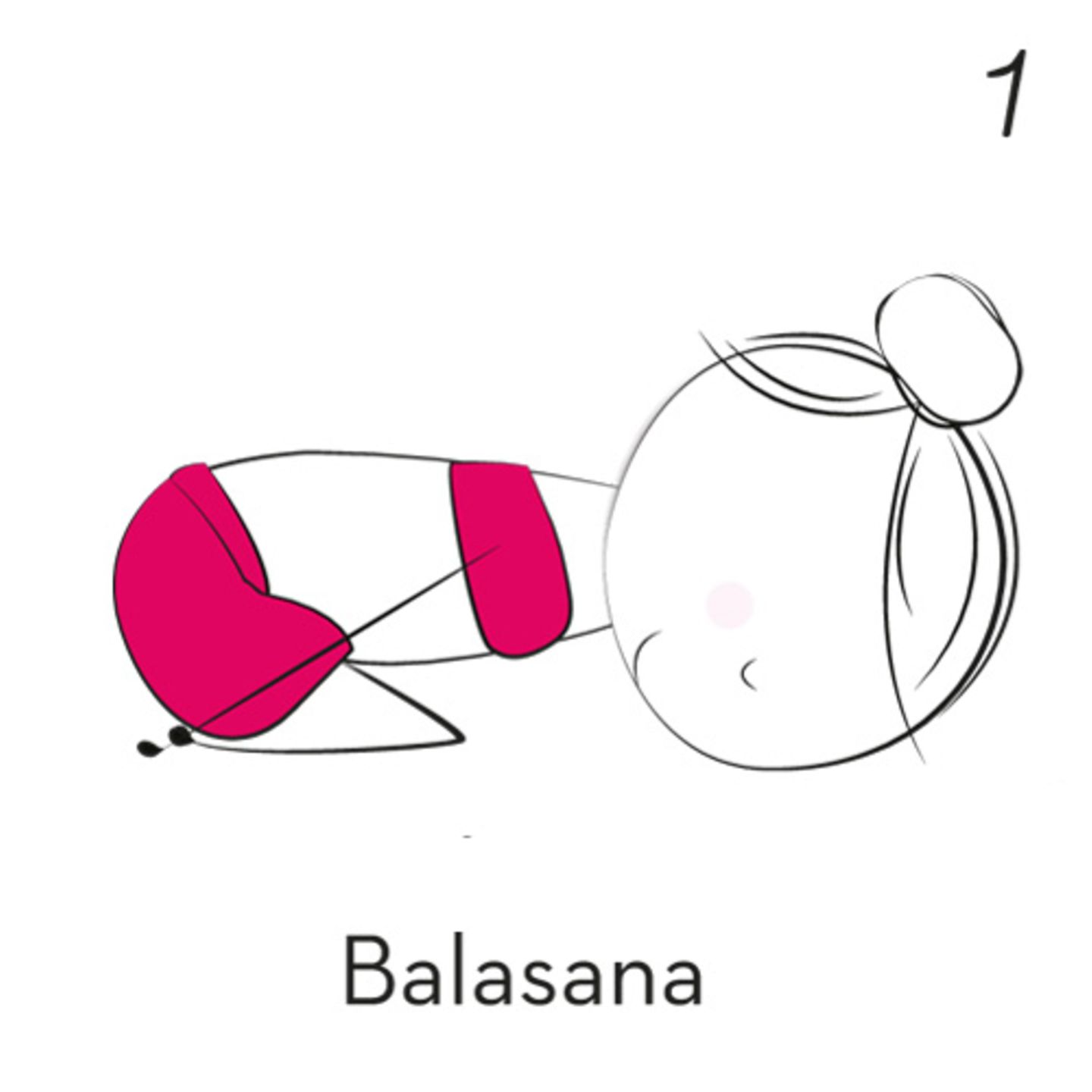 1) Balasana (Kindhaltung)
