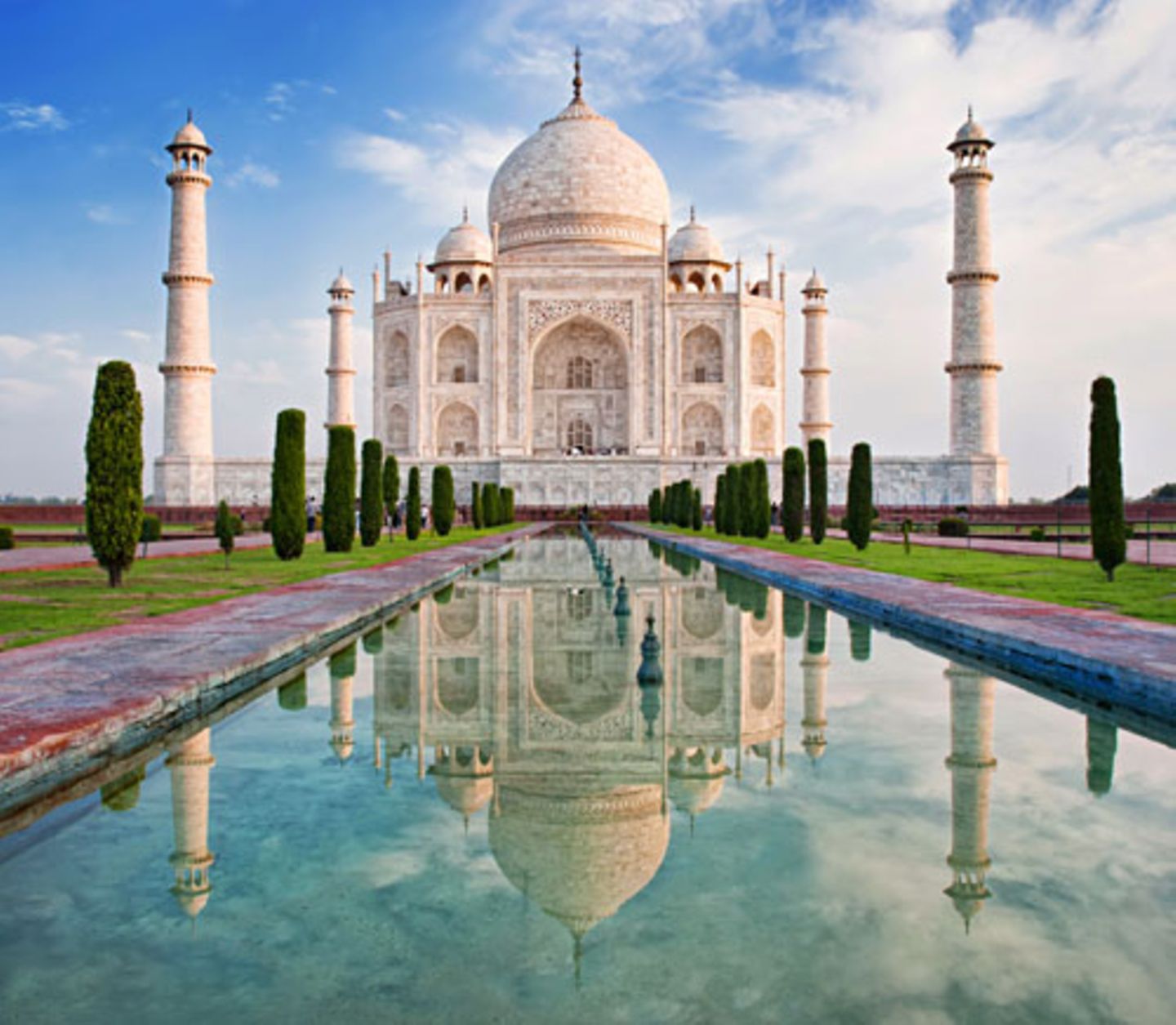 Der Taj Mahal, das beeindruckendste Bauwerk der Liebe, ...