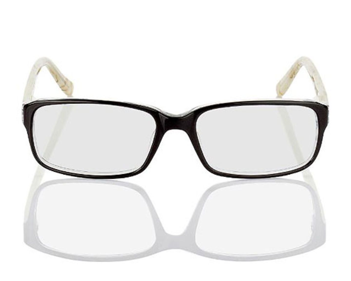 Brille schwarz transparente Bügel